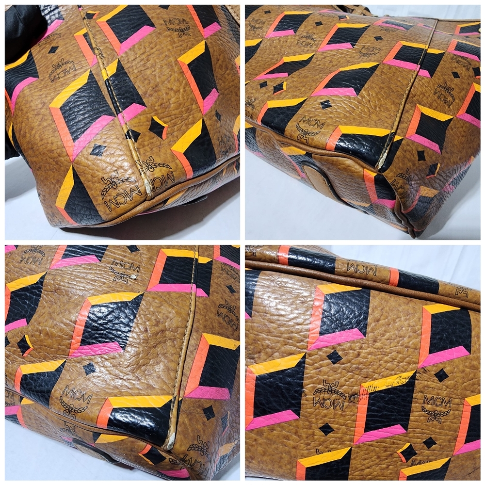 MCM Brown and Pink Geometric Tote - Picture 12 of 13